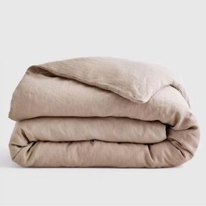 NWOT Quince 100% European Linen Duvet Cover Full/Queen Toffee